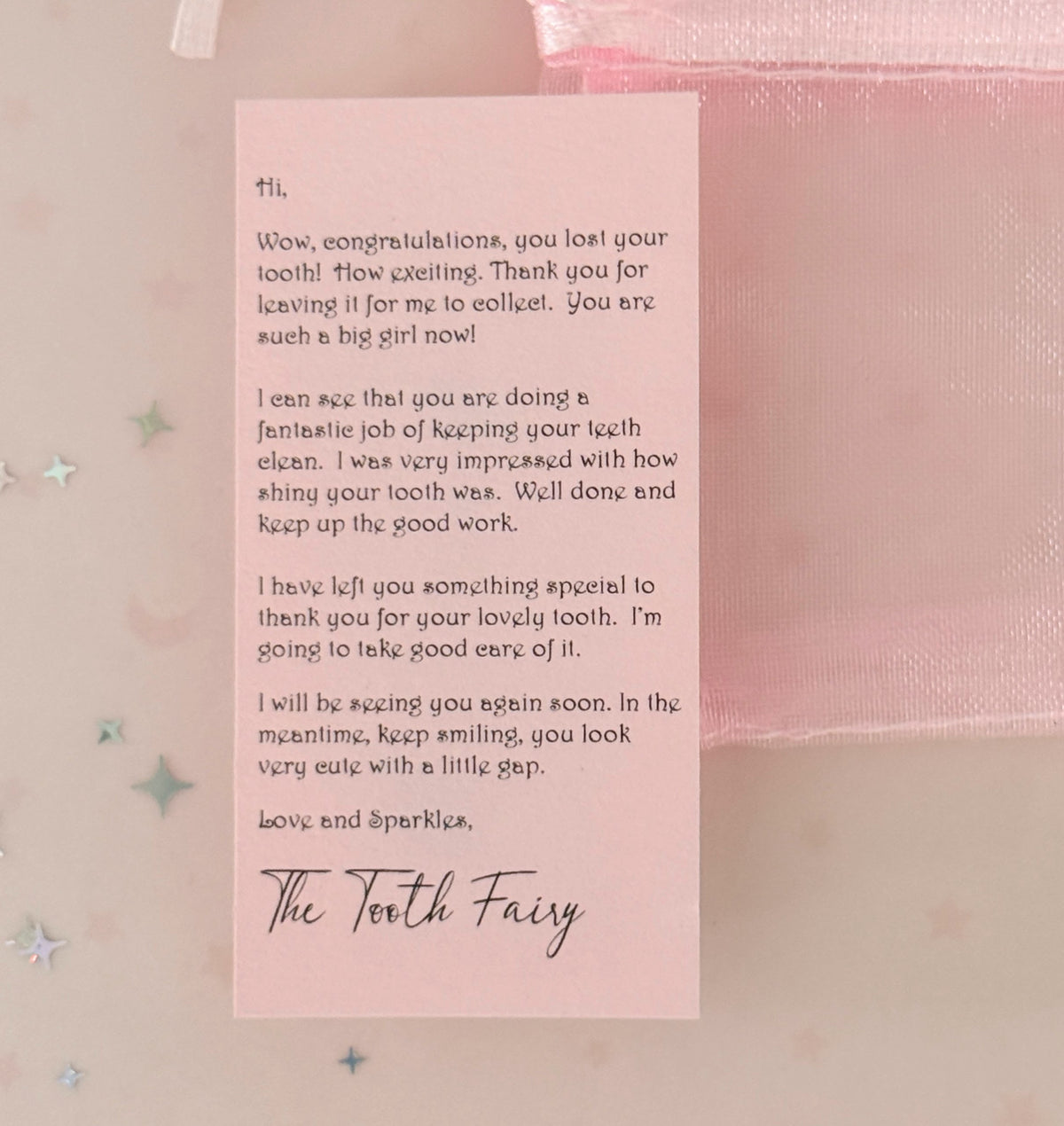 Tooth Fairy Letter Kit (Pink)