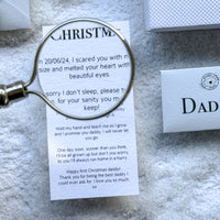 Daddy's First Christmas -Personalised Miniature Letter with Baby's Birth Date – Sentimental Poem Gift