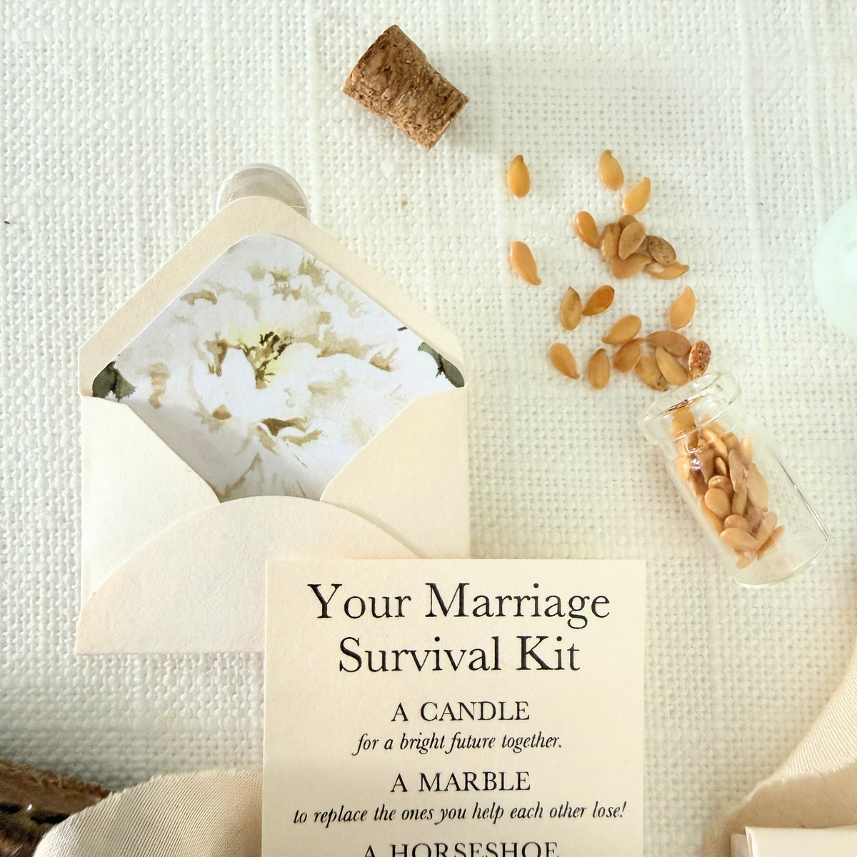 Personalised Wedding Keepsake Gift – Meaningful Marriage Survival Kit for Couples