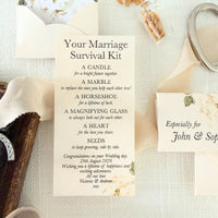 Personalised Wedding Keepsake Gift – Meaningful Marriage Survival Kit for Couples