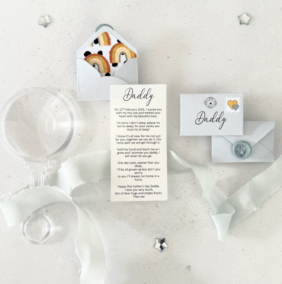 Personalised First Father’s Day Letter for Daddy | Tiny Keepsake Gift from Baby
