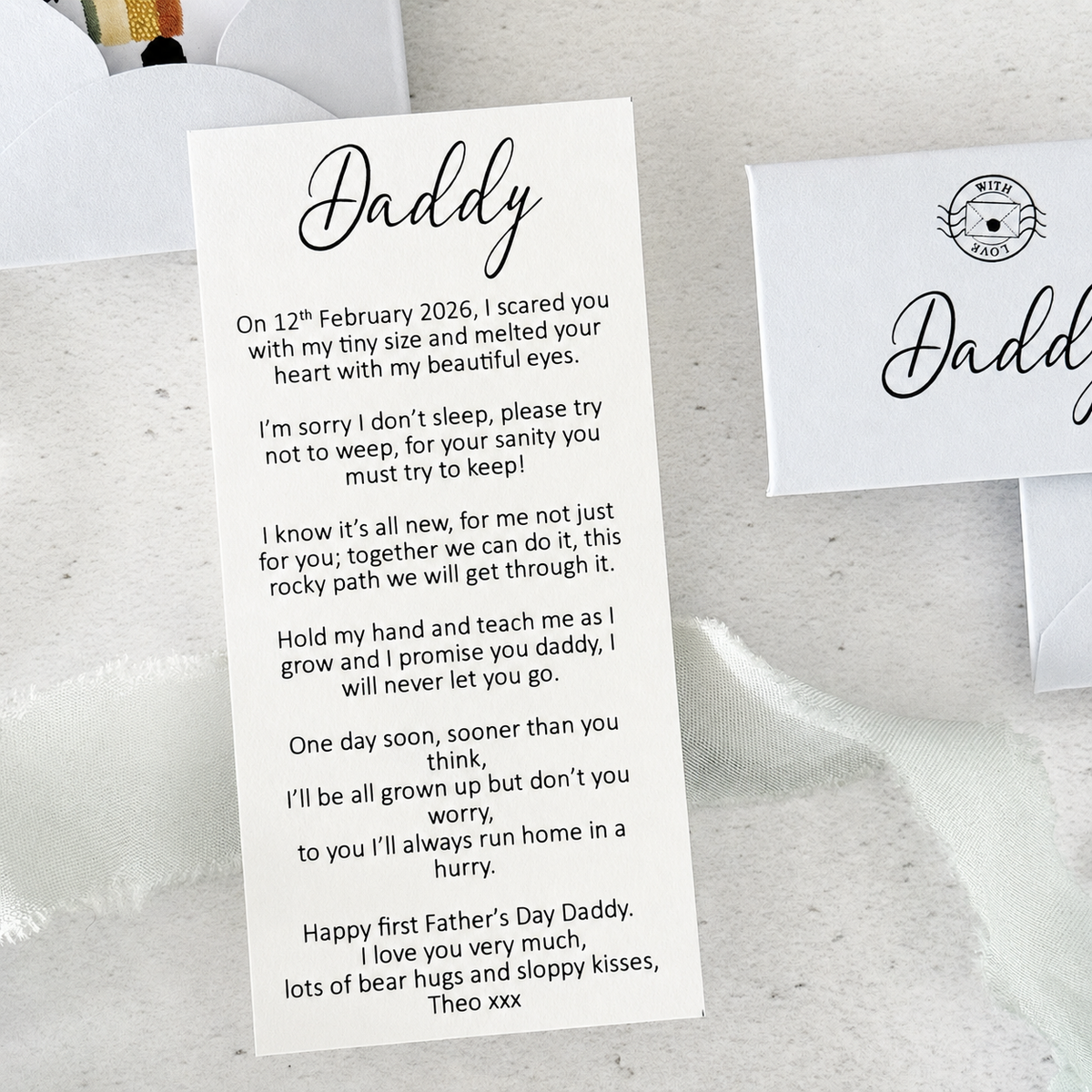 Personalised First Father’s Day Letter for Daddy | Tiny Keepsake Gift from Baby