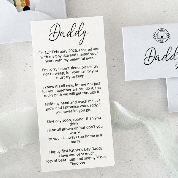 Personalised First Father’s Day Letter for Daddy | Tiny Keepsake Gift from Baby
