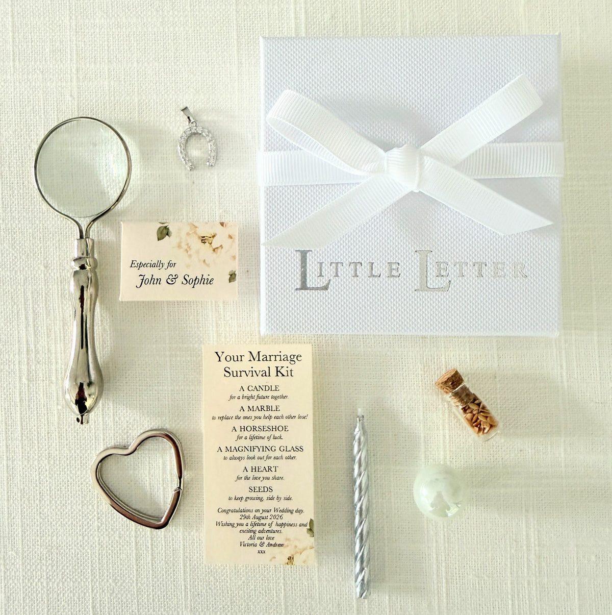 Personalised Wedding Keepsake Gift – Meaningful Marriage Survival Kit for Couples